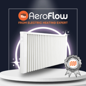 Aeroflow Electric Radiators product brand image. Electric Heating Expert is the UK's largest distributor of German-made heating.