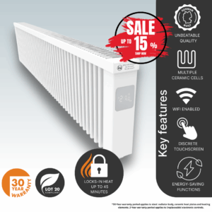 Electrorad AF14E Aeroflow WiFi Controlled Electric Radiator, 2000w