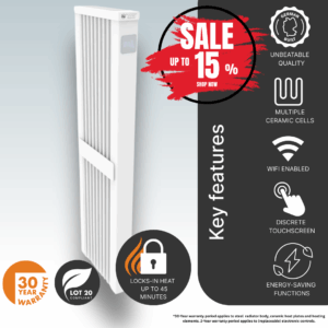 Electrorad AF10E Aeroflow WiFi Controlled Electric Radiator, Vertical, 1600w