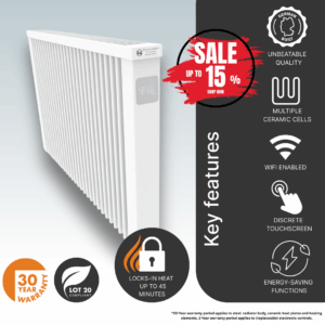 Electrorad AF05E Aeroflow WiFi Controlled Electric Radiator, 2000w