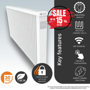 Electrorad AF07E Aeroflow WiFi Controlled Electric Radiator, 2500w