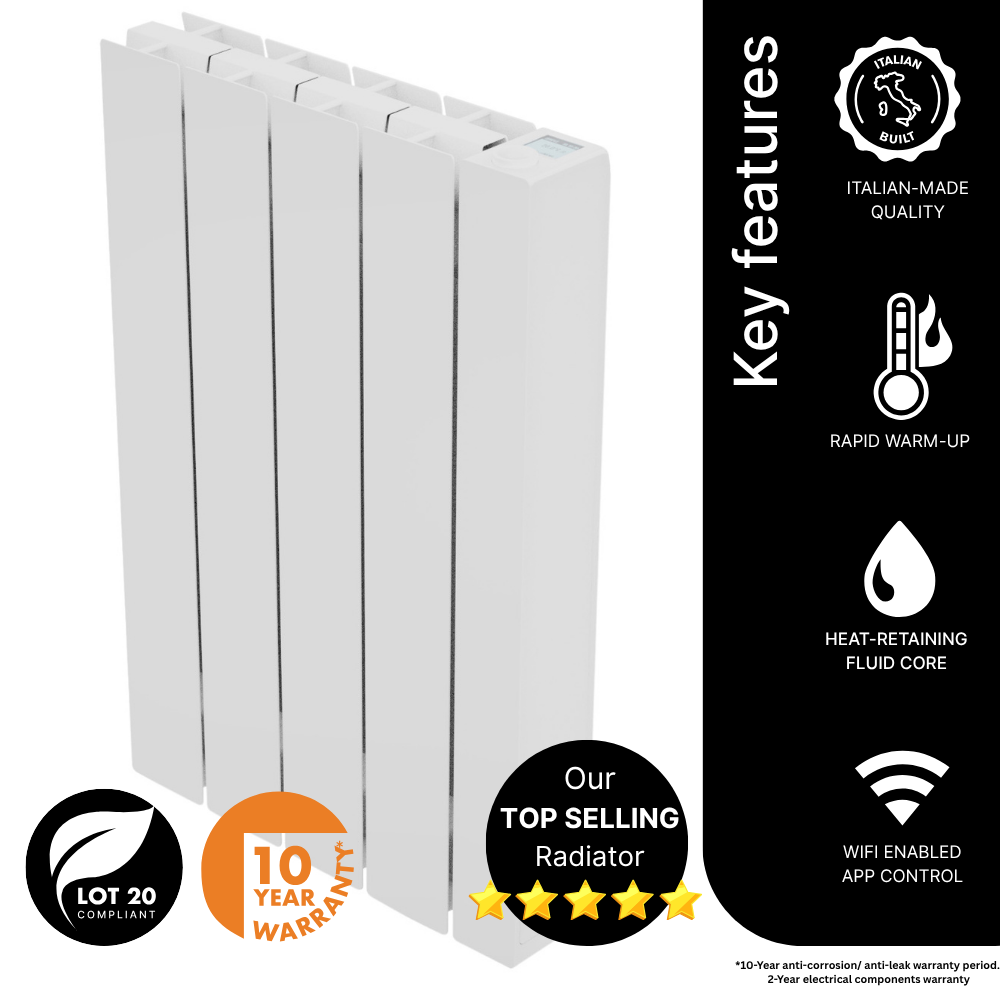 The smallest radiator on the Vantage Connect range - the 750w model in white.