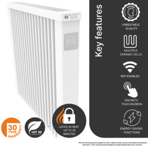 The 1300w AF04E Aeroflow Electric Radiator product image