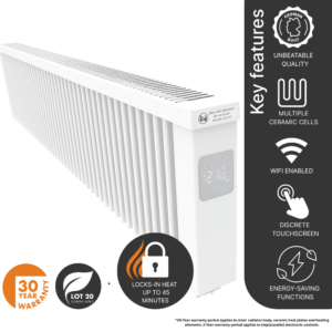 The AF14E Aeroflow Electric Radiator. This is a low-height model.