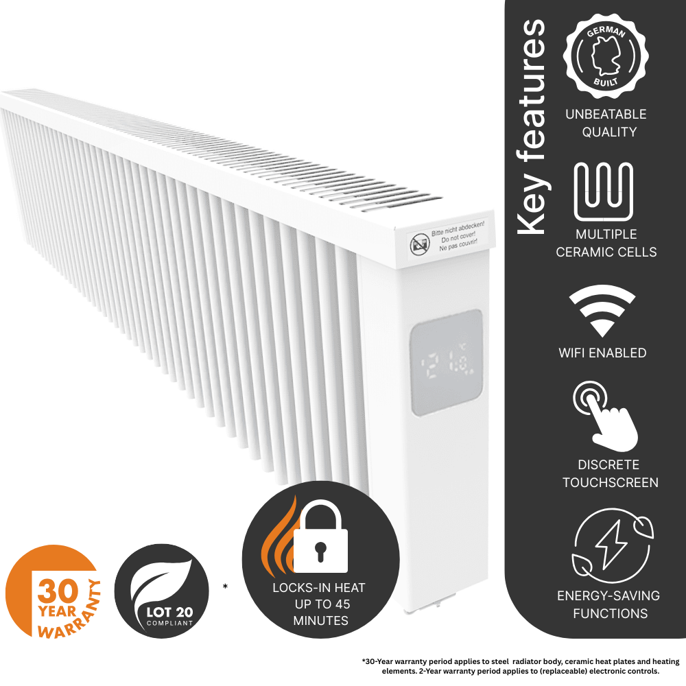 The AF14E Aeroflow Electric Radiator. This is a low-height model.
