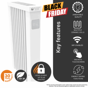 Electrorad AF01E Aeroflow WiFi Controlled Electric Radiator, 650w