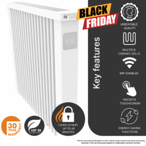 Electrorad AF03E Aeroflow WiFi Controlled Electric Radiator, 1300w