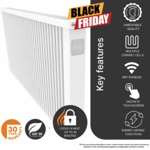 Electrorad AF07E Aeroflow WiFi Controlled Electric Radiator, 2500w