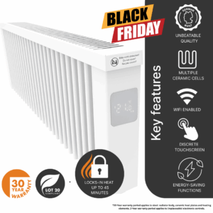 Electrorad AF12E Aeroflow WiFi Controlled Electric Radiator, 1200w
