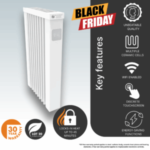 Electrorad AF01E Aeroflow WiFi Controlled Electric Radiator, 650w