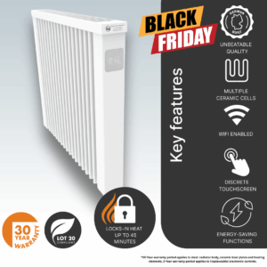 Electrorad AF03E Aeroflow WiFi Controlled Electric Radiator, 1300w