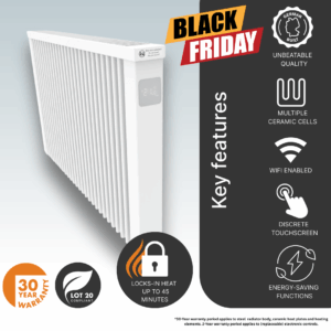 Electrorad AF05E Aeroflow WiFi Controlled Electric Radiator, 2000w