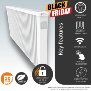 Electrorad AF07E Aeroflow WiFi Controlled Electric Radiator, 2500w