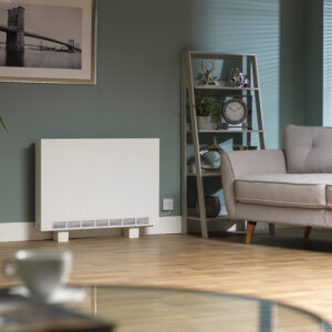 The HHR storage heater from Electrorad in white. Rated highly for it's EPC-boosting credentials.