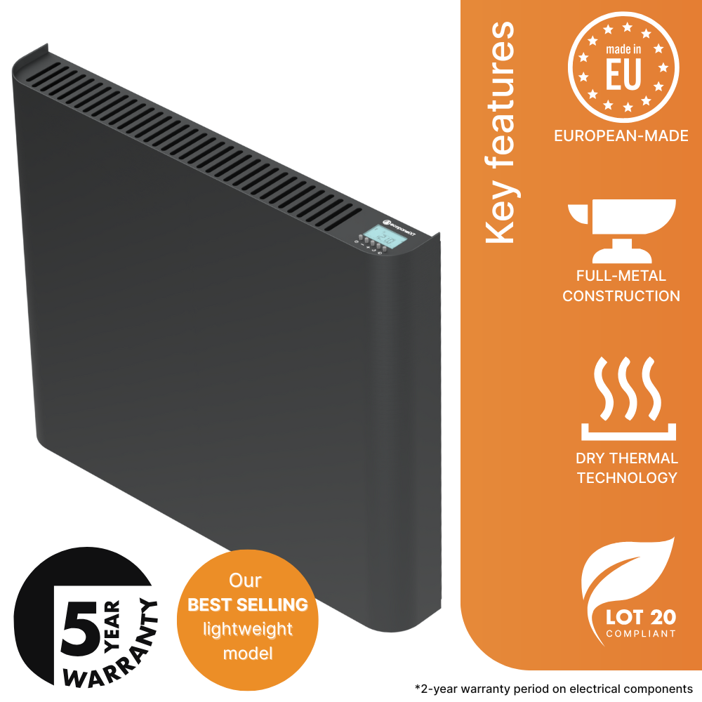 The 900w option from the Ecopanel XT range of stylish electric radiators in anthracite finish.