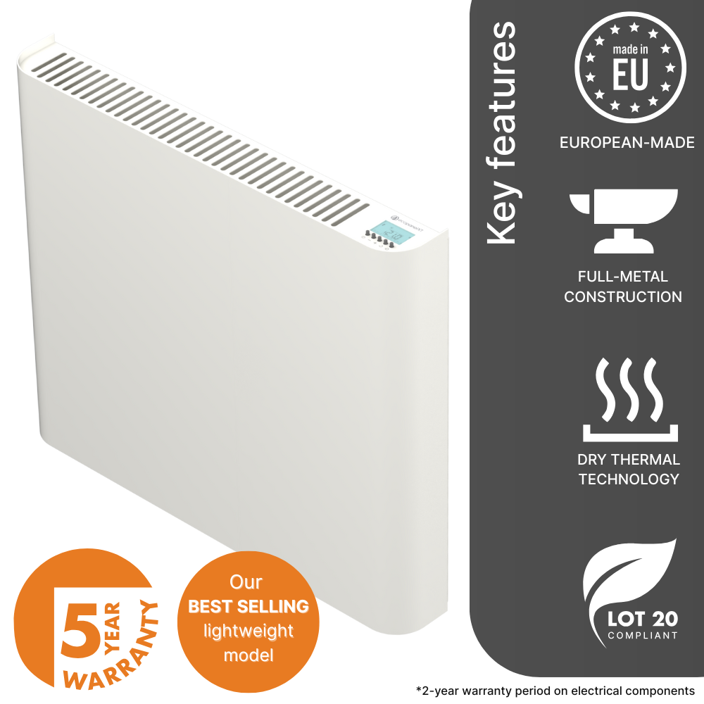 The 900w Ecopanel XT in white. Product image.