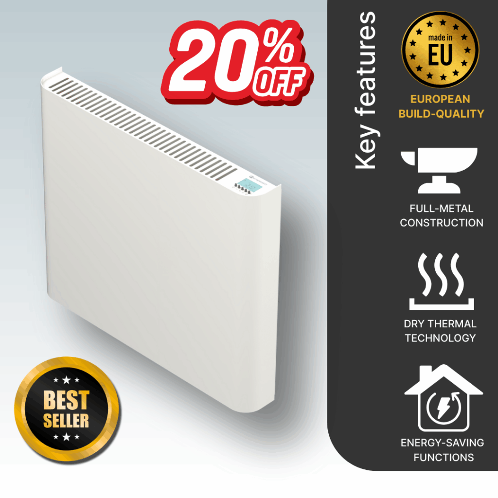 Ecopanel XT electric radiator main product image detailing the dry thermal technology
