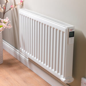 The Electrorad Digi-Line Electric Radiator main product image of the 2000w double-panel model wall-mounted in a neutral-coloured living area.