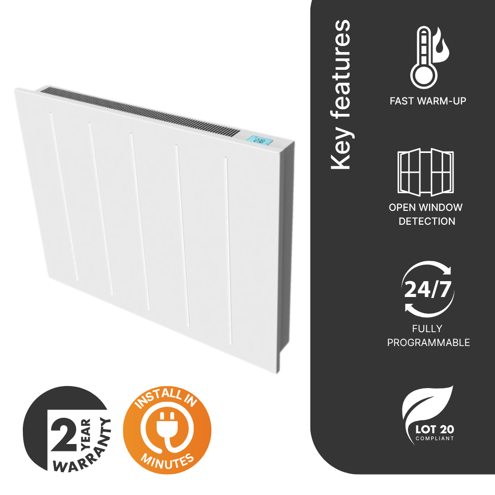 The 600w Smart Panel from Electrorad. here is the main product image showing the heater in white on a white background.