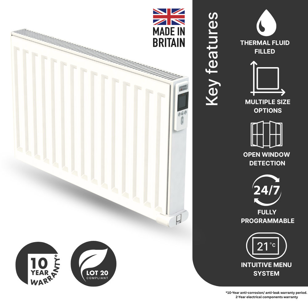The 2000w Digi-line double-panel electric radiator product title image.